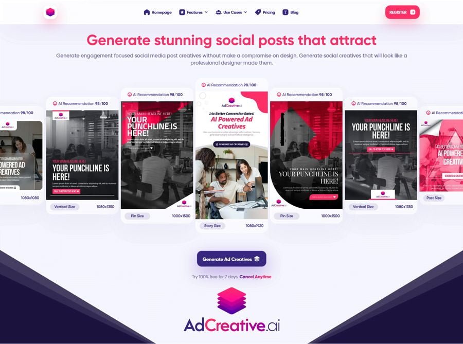 adcreative ai social post creation tool