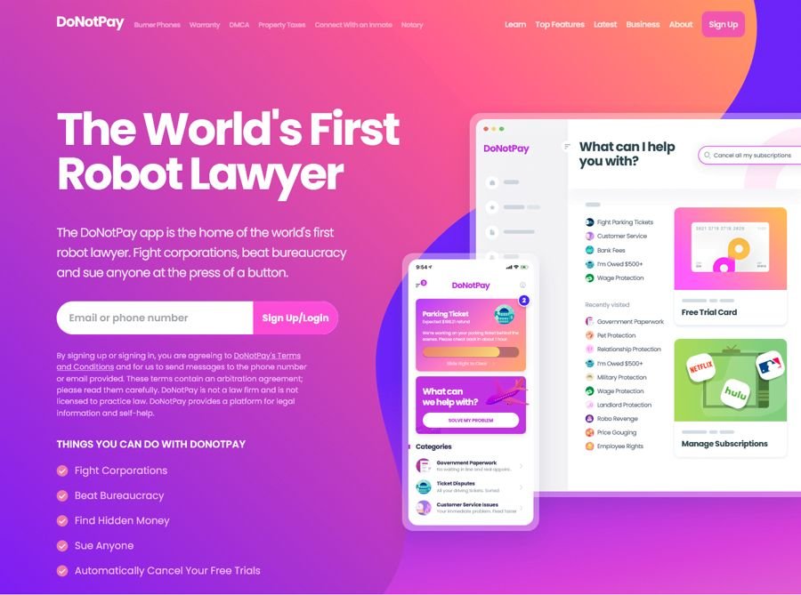 do not pay ai legal tool