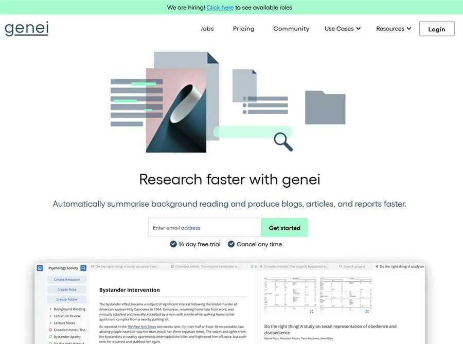 genei ai research tool