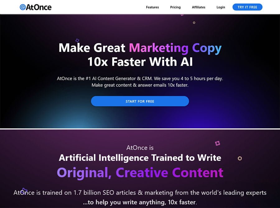 atonce ai content generator tool