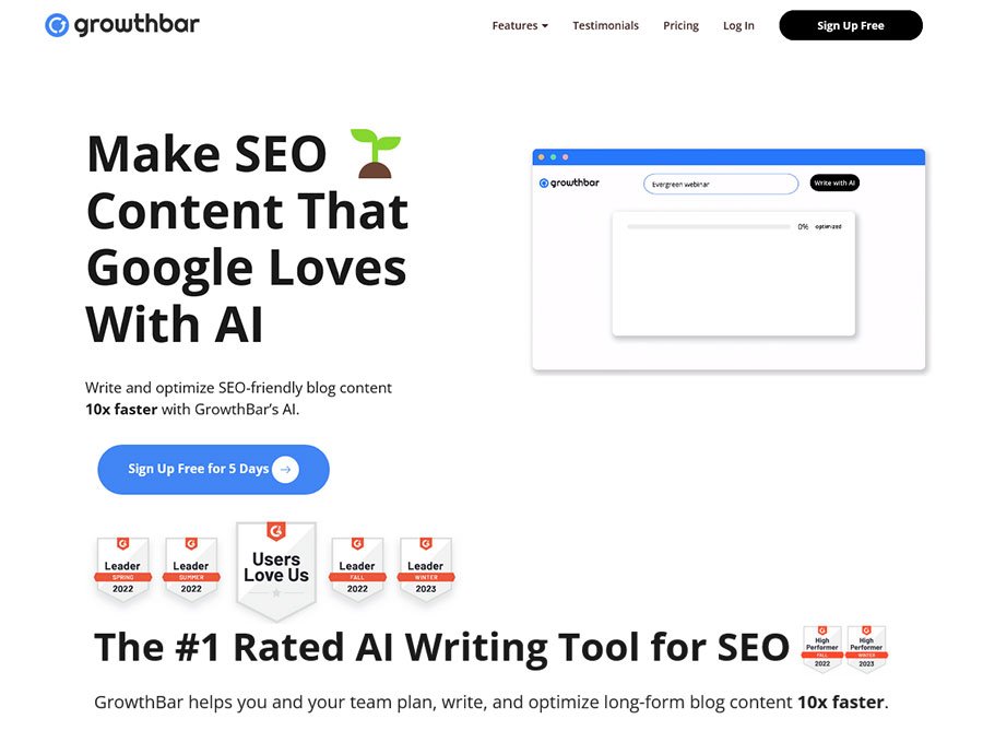 growthbar ai seo writing tool