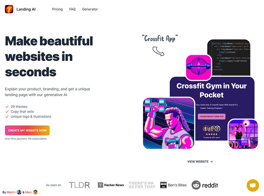 landing ai website builder