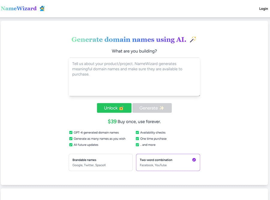 namewizard ai gpt4 domain ideas
