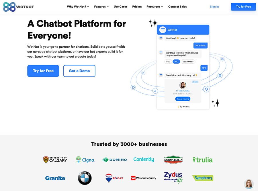 wotnot ai chatbot builder