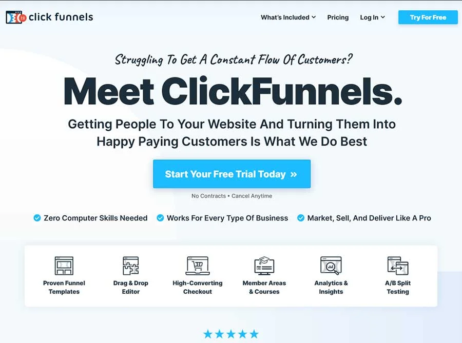 clickfunnels ai funnel marketing tool