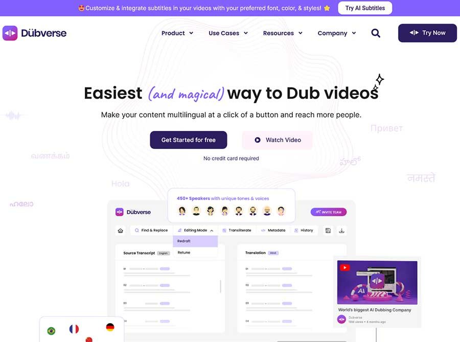 dubverse online dubbing tool