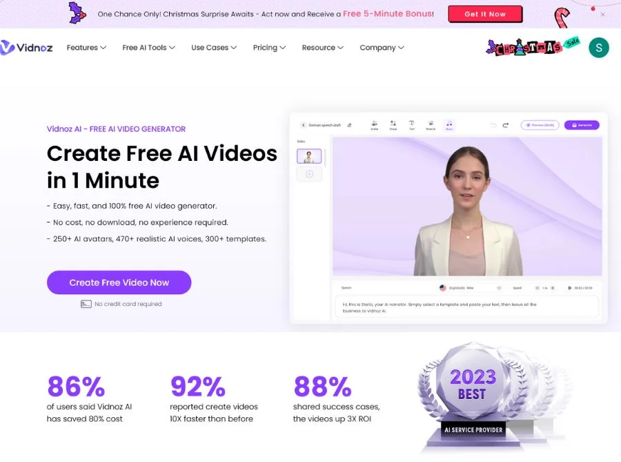 vidnoz free ai video generator