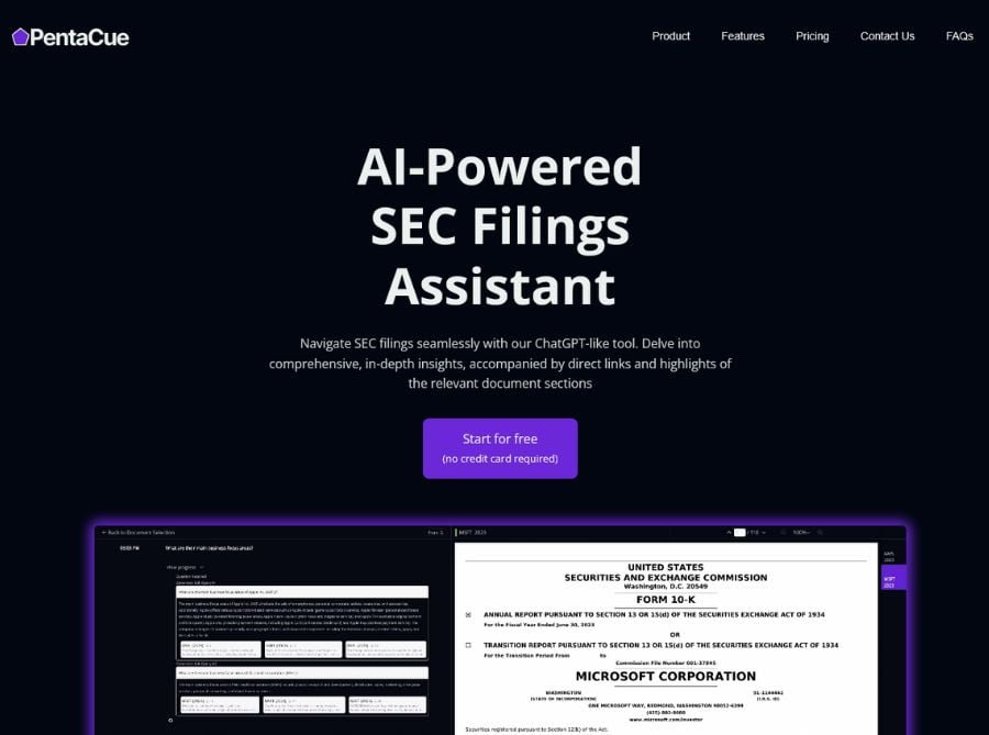 Pentacue Ai Filings Assistant