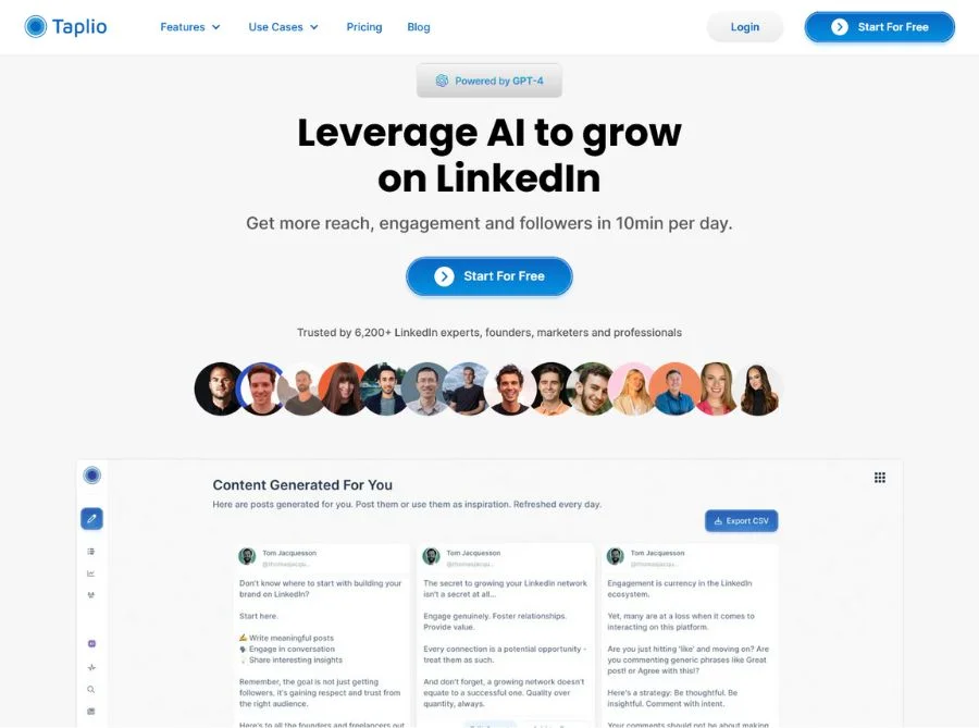 Taplio Linkedin Tool