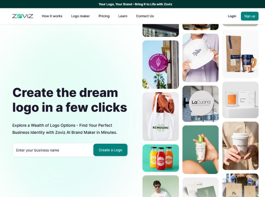 Zoviz ai logo and brand maker