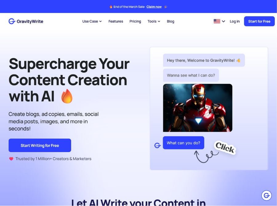 Gravitywrite ai content writer