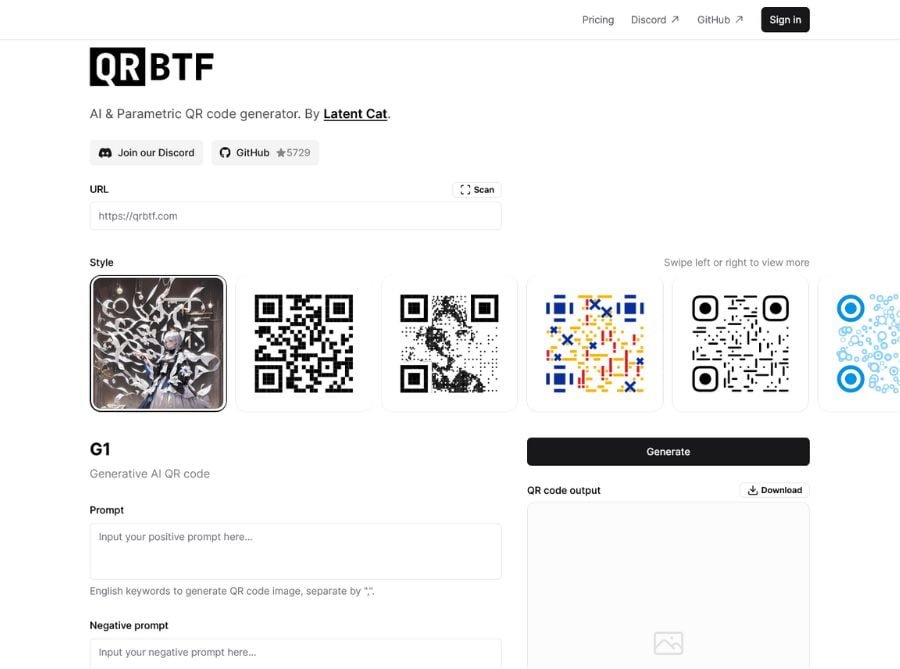 qrbtf ai qr code generator