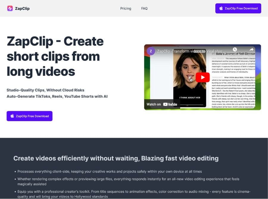 zapclip ai short video maker