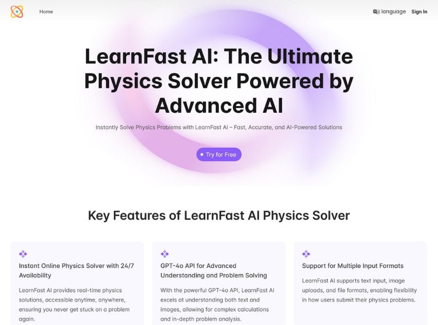 learnfast ai physics solver