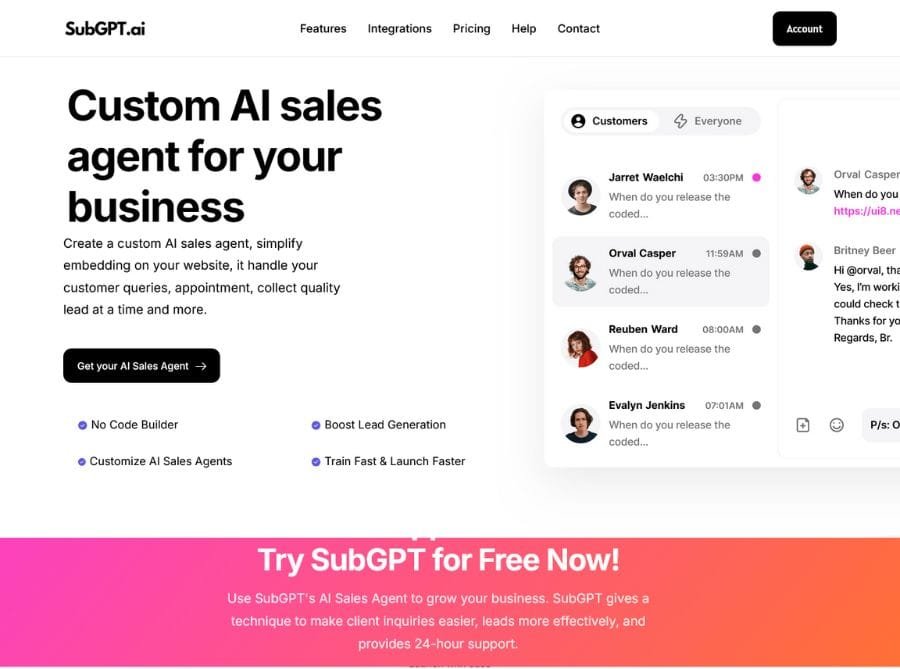 SubGPT Ai Sales Agent