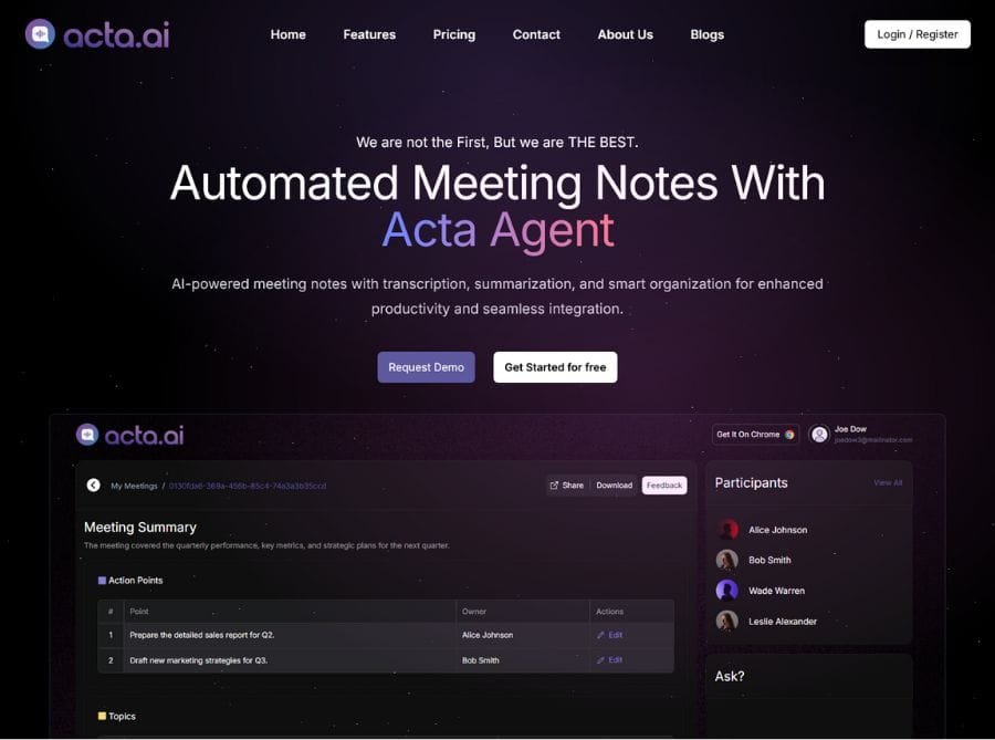 Acta AI Meeting Assistant