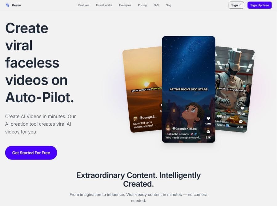 Reelio AI Video Creator