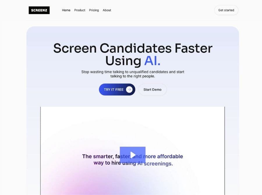 Screenz AI Candidate Screening Tool