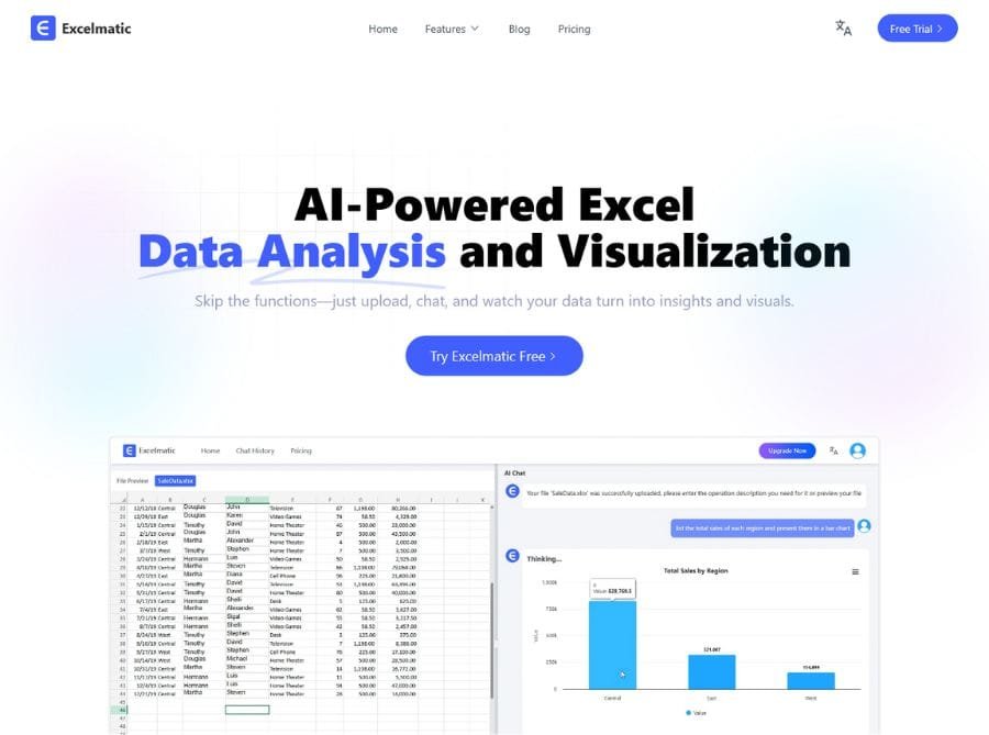 Excelmatic AI Excel Data Tool