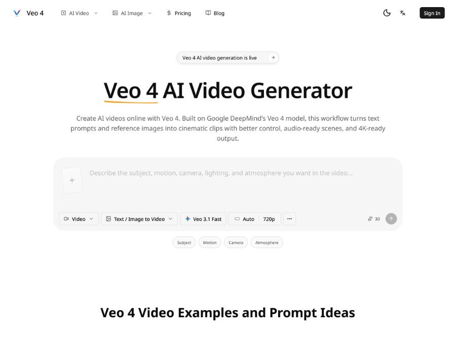 Veo 4 AI Video Generator