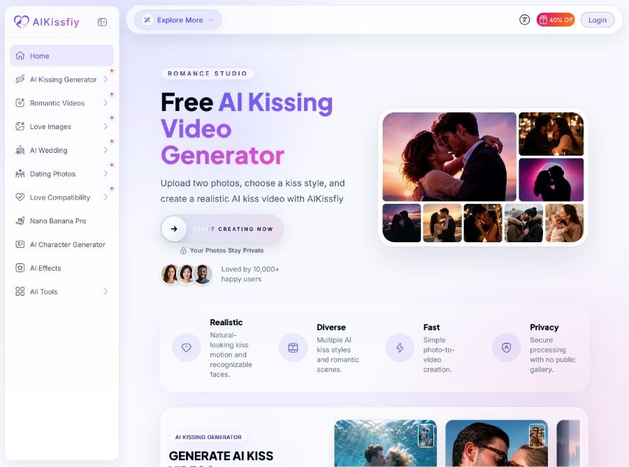 AIKissfiy AI kissing video generator